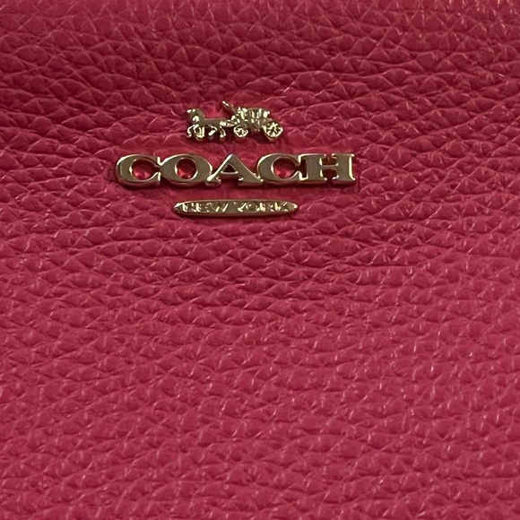 Coach NWT pebbled leather camera crossbody purse ELECTRIC PINK ⚡️ - Picture 8 of 15